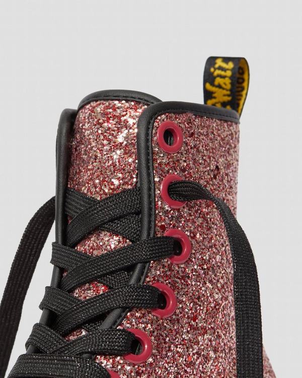 Dr Martens Dámské Kotníkové Boty 1460 Farrah Chunky Glitter Růžové, CZ-415279